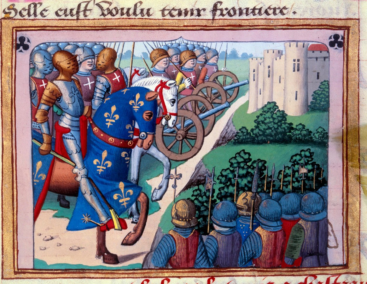 Sídlo zámku Gaillard (Chateau-Gaillard) na objednávku Karla VII od Unknown artist
