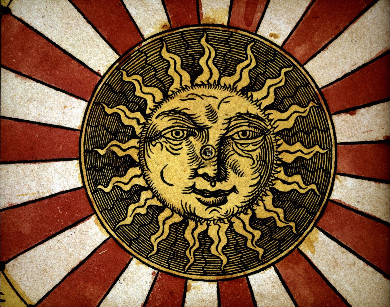 Slunce - v „“ Astronomicon caesarum“, pojednání ze 16. století. od Unknown artist