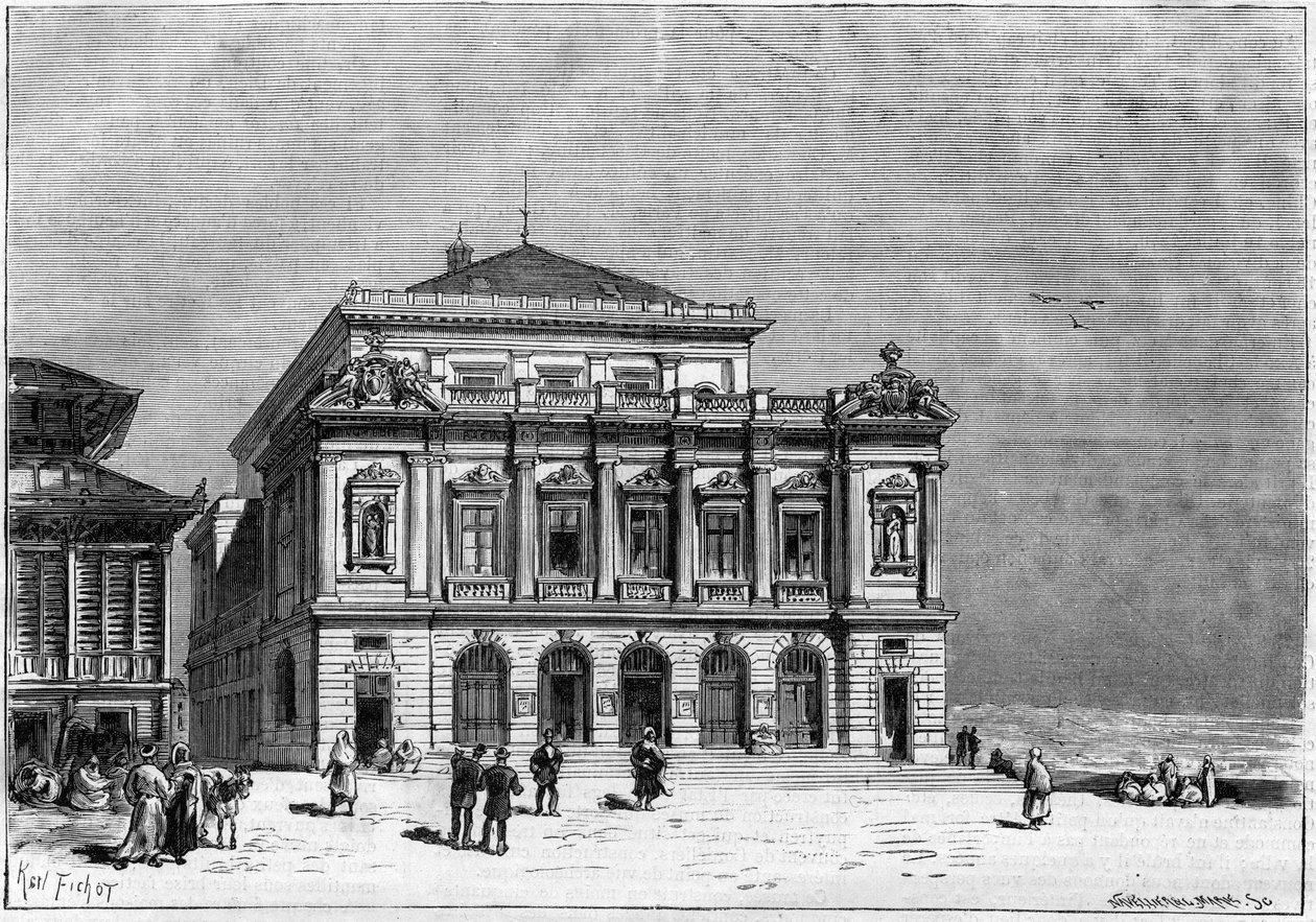Konstantinovo divadlo v Alžírsku postavené architektem Paulem Jeanem Gionem (1838-1904) v letech 1877 až 1883 - vnější část divadla od Unknown artist