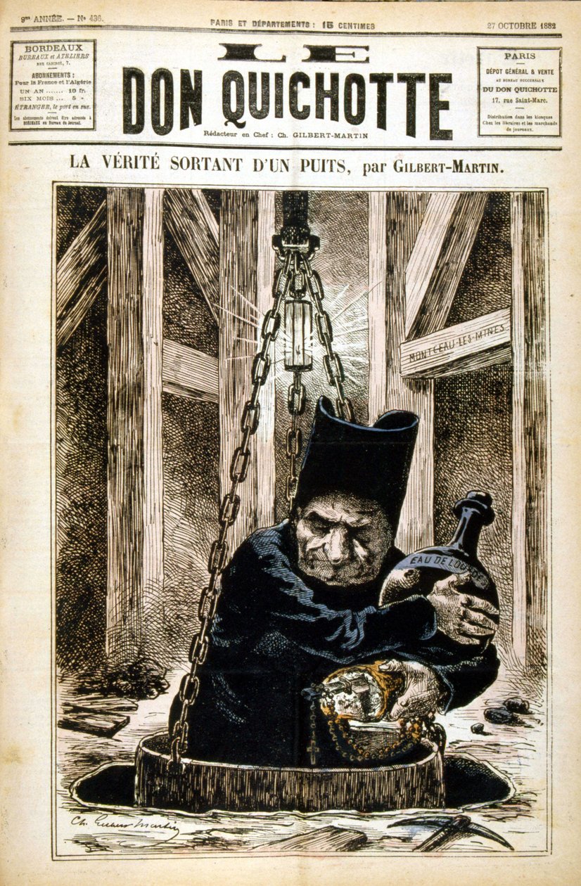 Pravda vycházející ze studny - v Le Don Quijote du 27/10/1882 od Unknown artist