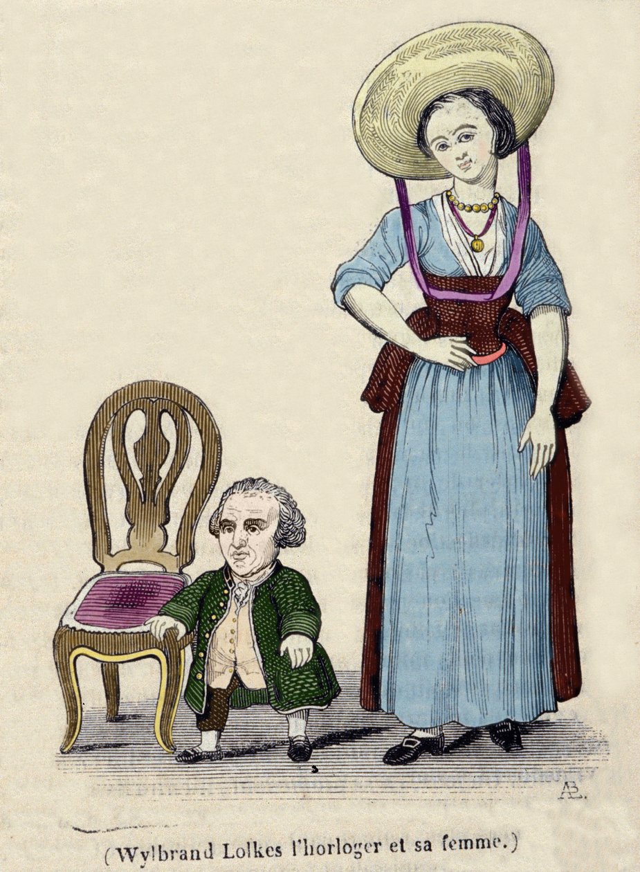 Hodinář Wylbrand Lolkes se svou ženou. 19. století rytina. od Unknown artist