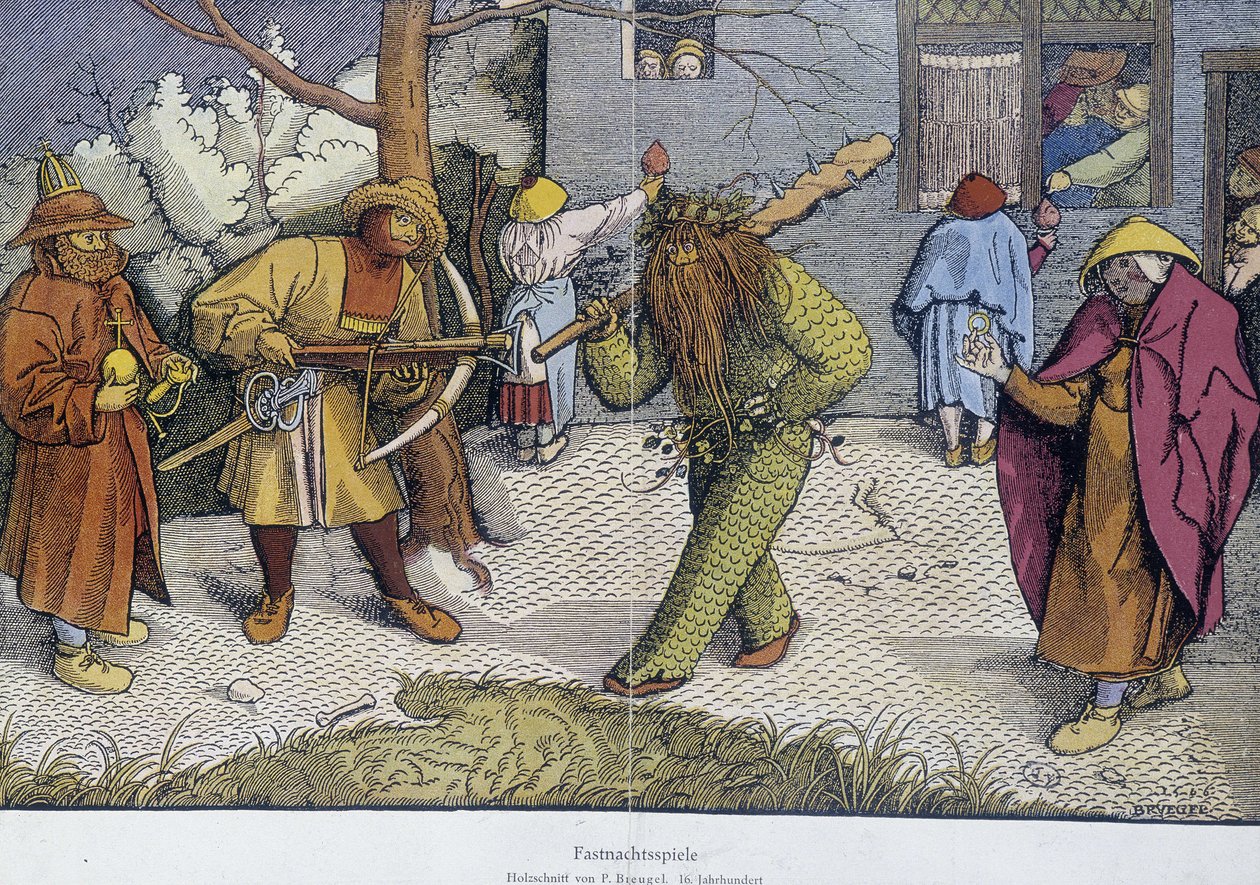 Divadelní hry: Karnevalový den - repro doc na breughelově dřevě od Unknown artist