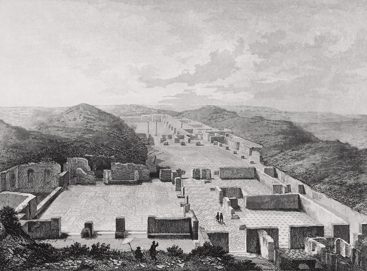 Termální lázně Ostia Starověké, Itálie 19. století. od Unknown artist