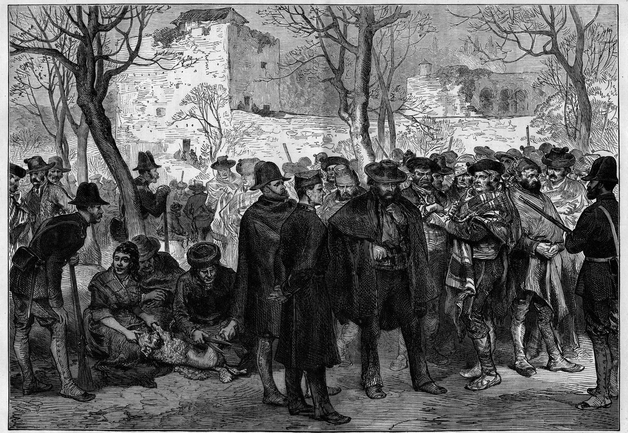 Třetí karlistická válka (1872-1876): karlističtí vězni v Alhambre v Granadě. od Unknown artist