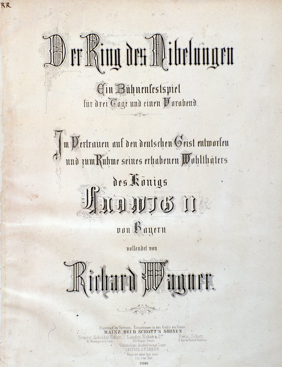 Titulní strana partitury Der Ring des Nibelungen od Wagnera od Unknown artist
