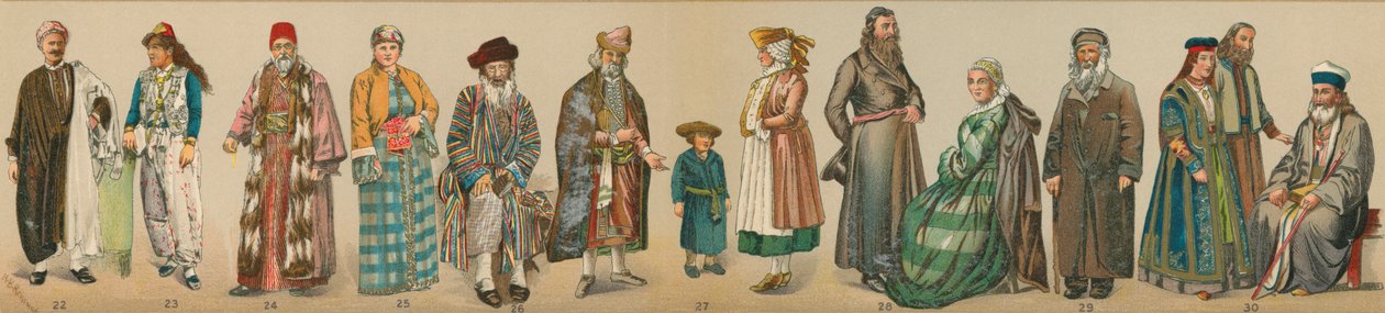 Tradiční židovské kroje, z "The Jewish Encyclopedia". od Unknown artist