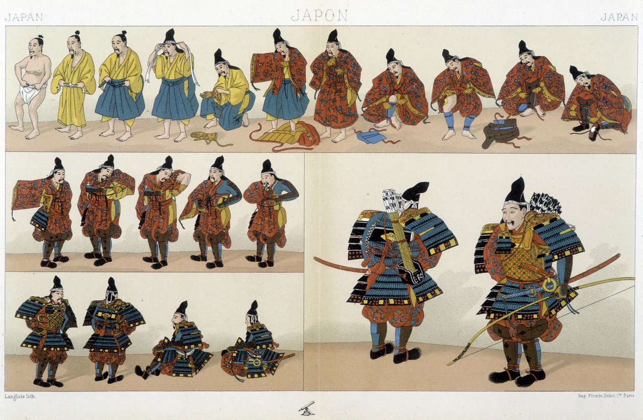 Tradiční japonský samurajský oděv - v „historickém kostýmu“ od Racinet od Unknown artist