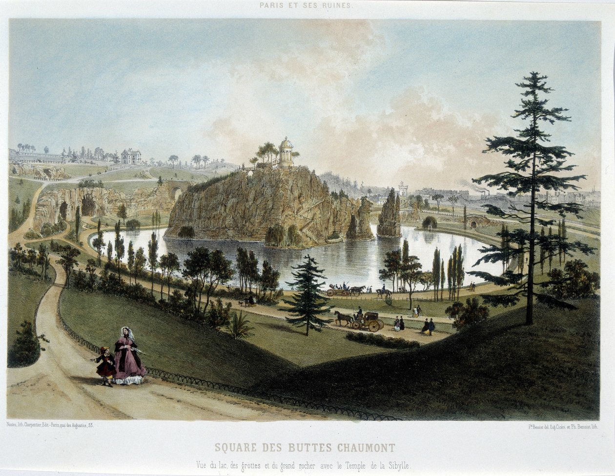 Proměny Paříže za Druhého císařství, Haussmann Paris. Zahrada Buttes Chaumont od Unknown artist