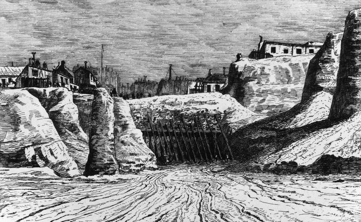 Proměny Paříže za Druhého císařství, Haussmann Paris: zničení malého Polska pro stavbu Boulevard Malesherbes, Bibl. historické město Paříž od Unknown artist