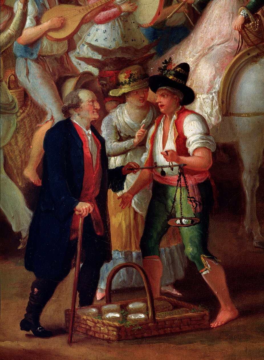 Cestující prodejce mozzarelly Anonymní obraz. Neapol 19. století, Museo di San Martino od Unknown artist