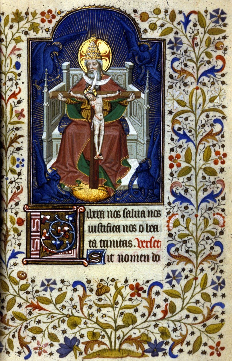 Trojice. Miniatura, začátek 15. století. Bibl. Trivulziana, Milán. od Unknown artist