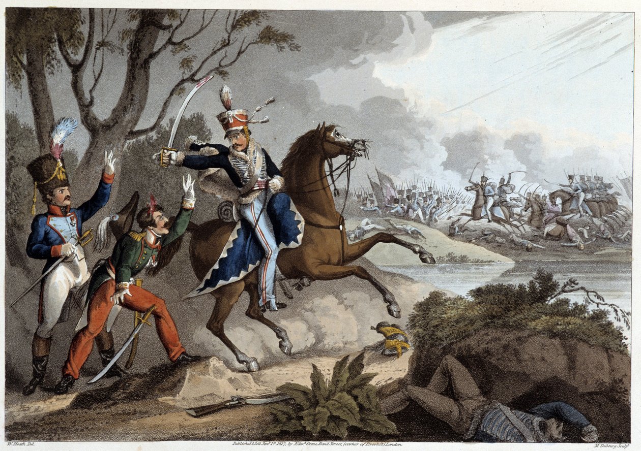 Dva francouzští důstojníci zajati v bitvě u Albuery - v „Historických, vojenských a námořních anekdotách...“ od Edwarda Orna od Unknown artist