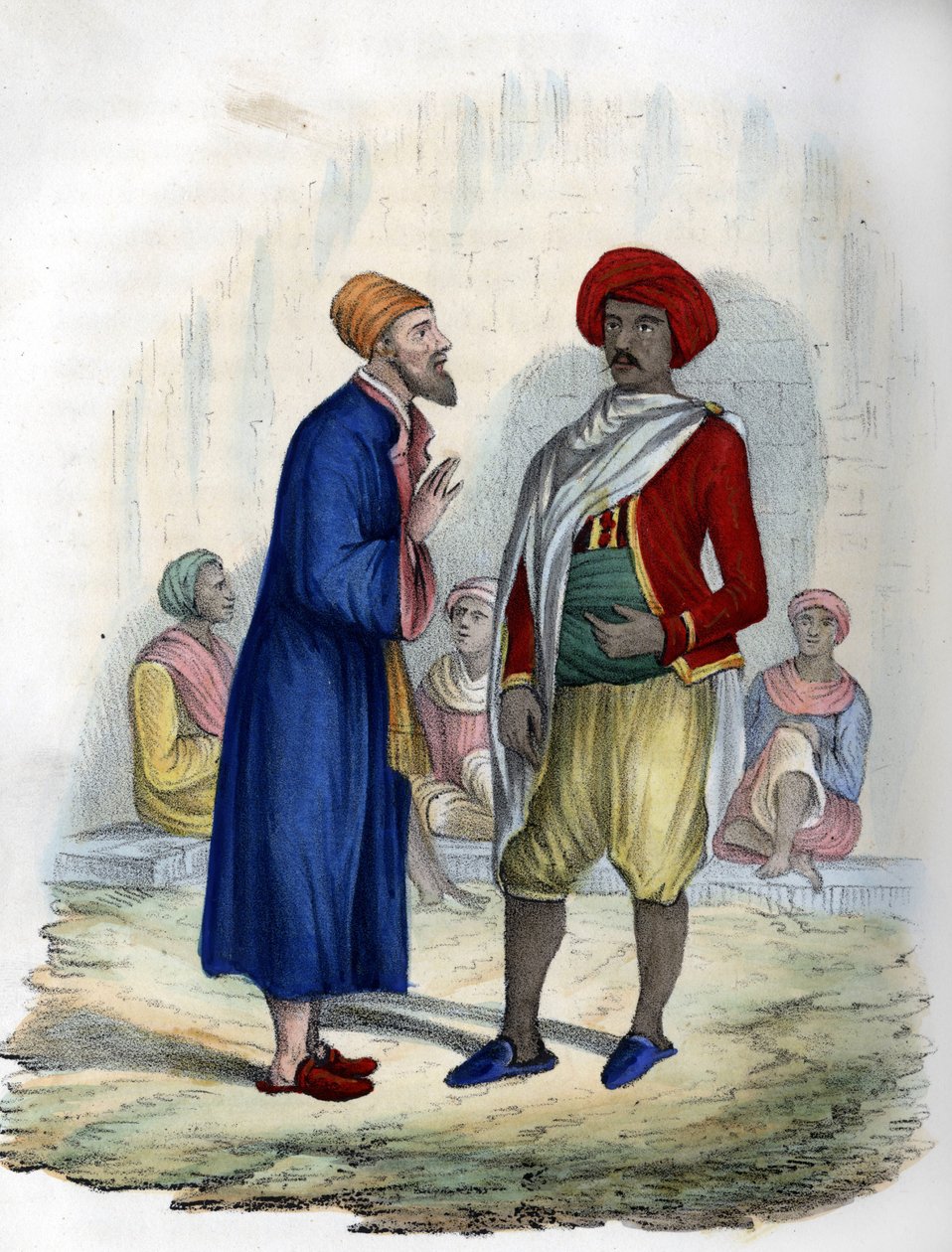 Dva muži v ulicích Alžíru v roce 1830. v “L