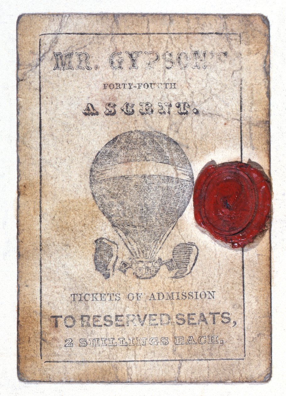 Dva šilinky za rezervovaná místa na čtyřicátém čtvrtém výstupu pana Gypsuma, 1. října 1841 od Unknown artist