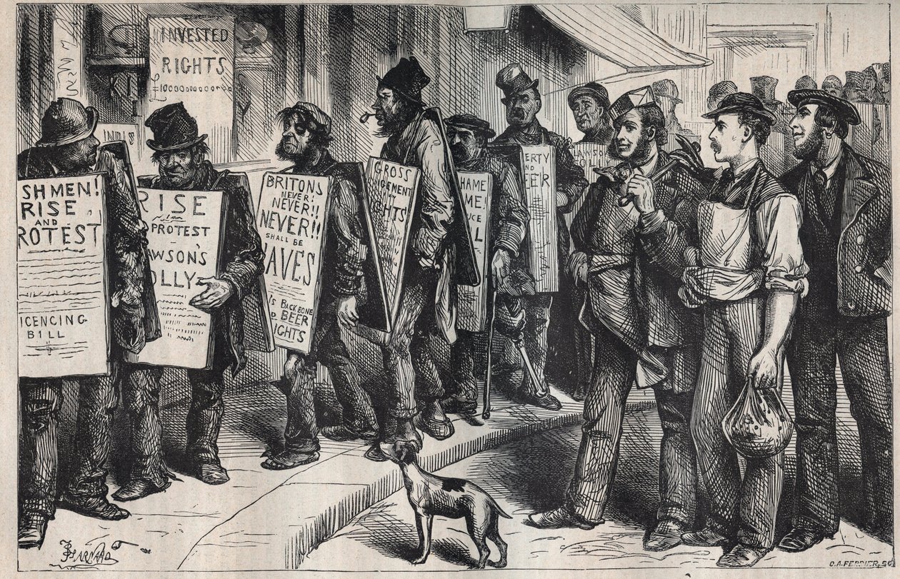 USA: Protest jménem Ligy proti zneužívání pití 1875 od Unknown artist
