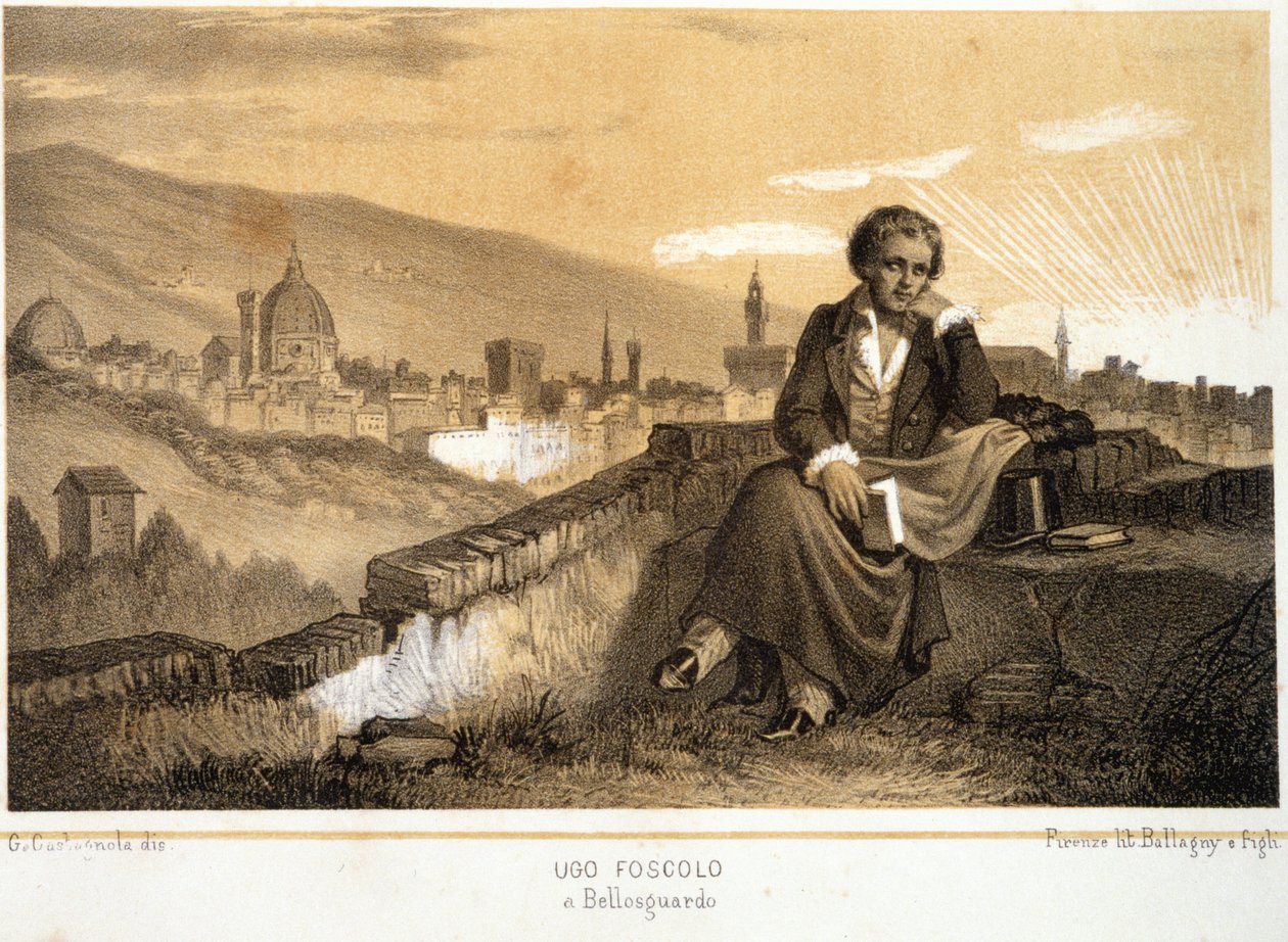 Ugo Foscolo (1778 - 1827), italský básník a romanopisec, v Bellosgardo - v "" Storia d