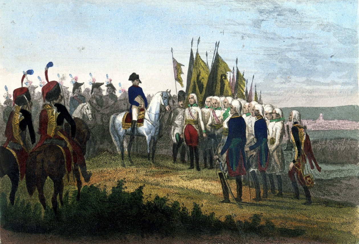 Ulm se vzdává. 20/10/1805. Rakouská armáda porazila vojska Napoleona. Rytina 19. století. od Unknown artist