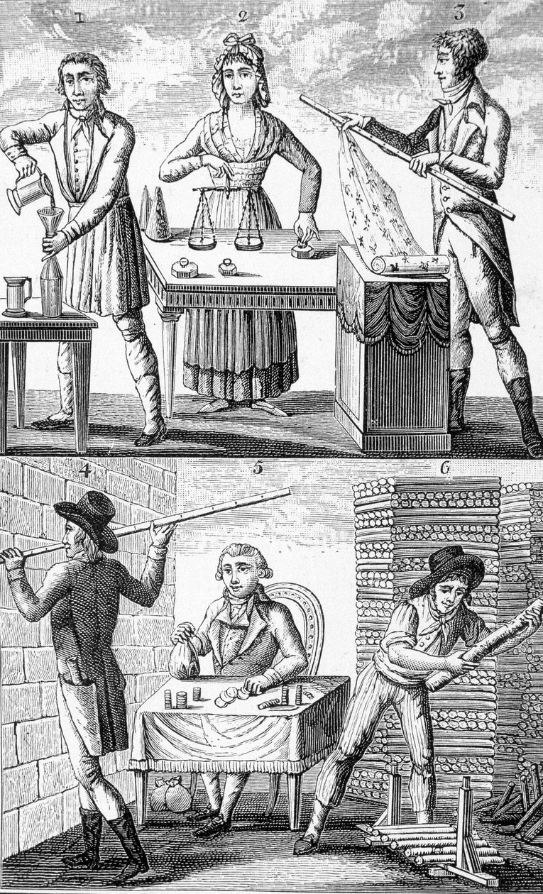 Použití nových vah a mír v roce 1795. od Unknown artist