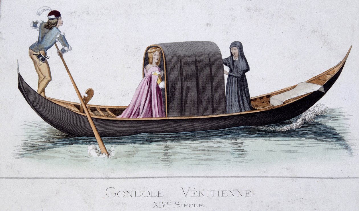 Benátská gondola ze 14. století od Unknown artist
