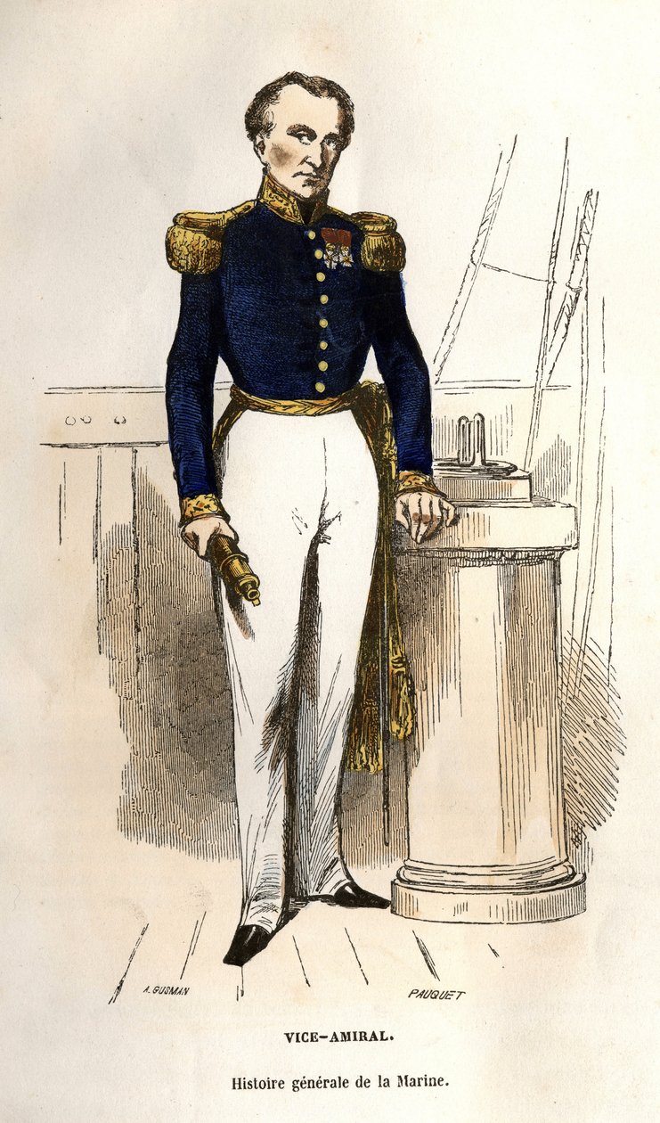 Viceadmirál. V „Obecné historii námořnictva“ od Van Tenaca od Unknown artist