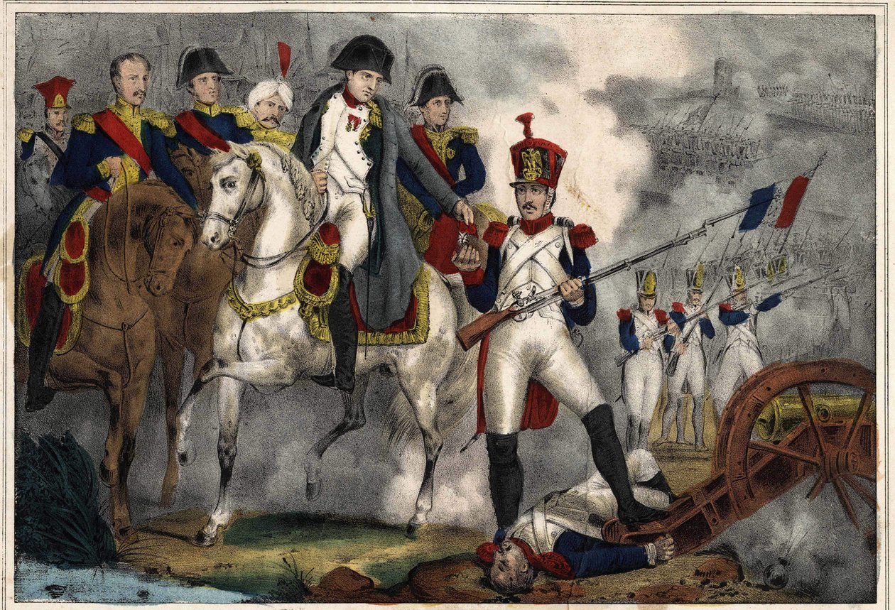 Victor obdržel od Napoleona I. Kříž Čestné legie a hodnost kapitána na Wagramově bojišti za svou statečnost, rytina počátku 19. století od Unknown artist