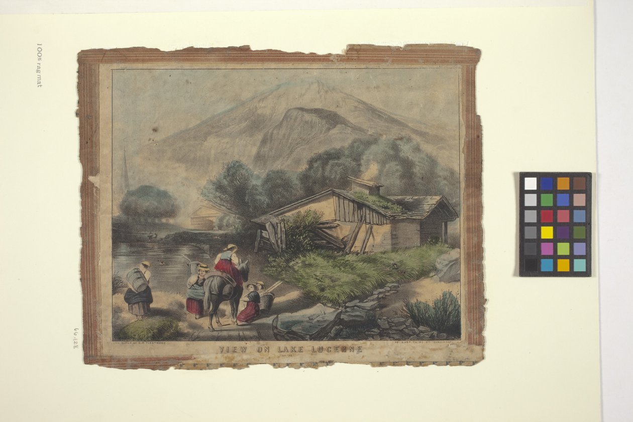 Pohled na jezero Lucerne (ručně kolorovaná litografie) od Unknown artist
