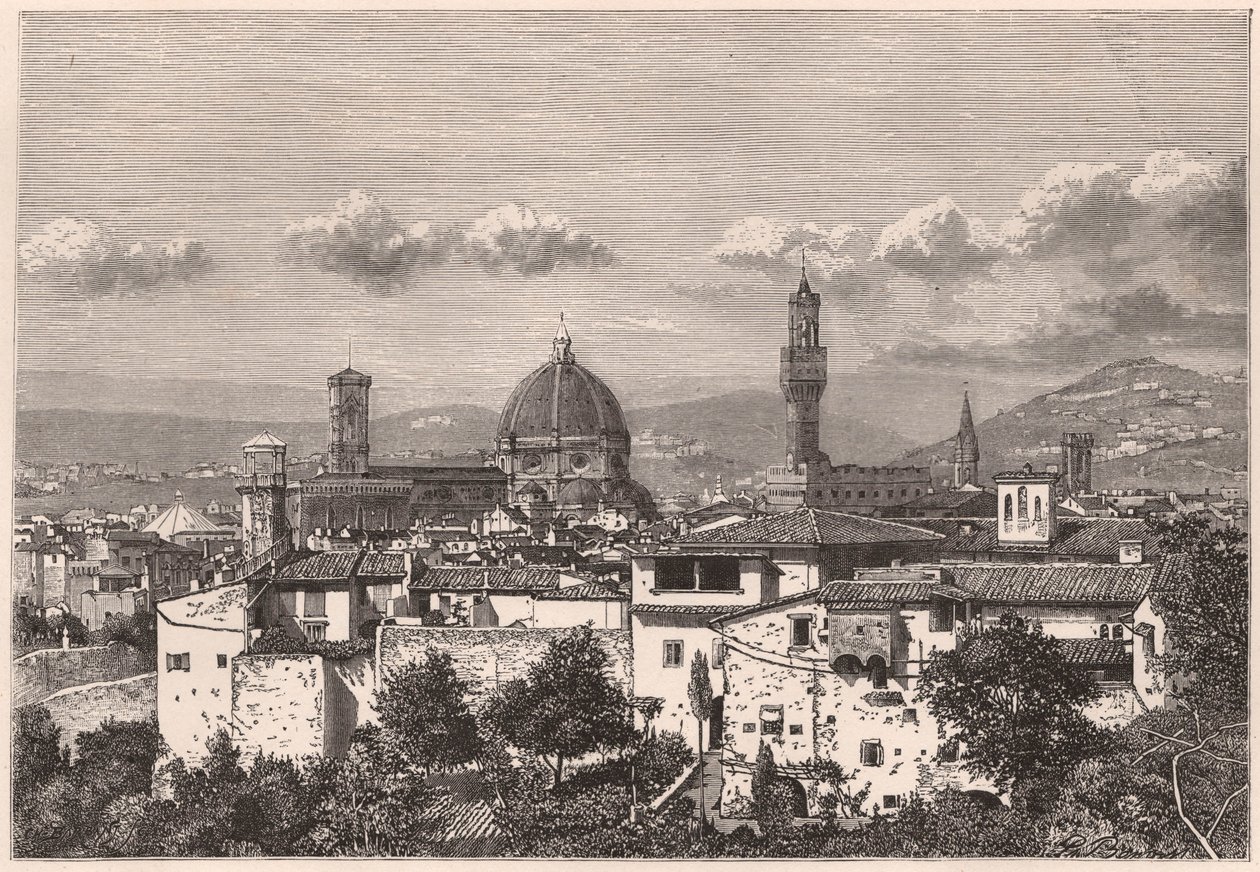 Pohled na Florencii v XIX století od Unknown