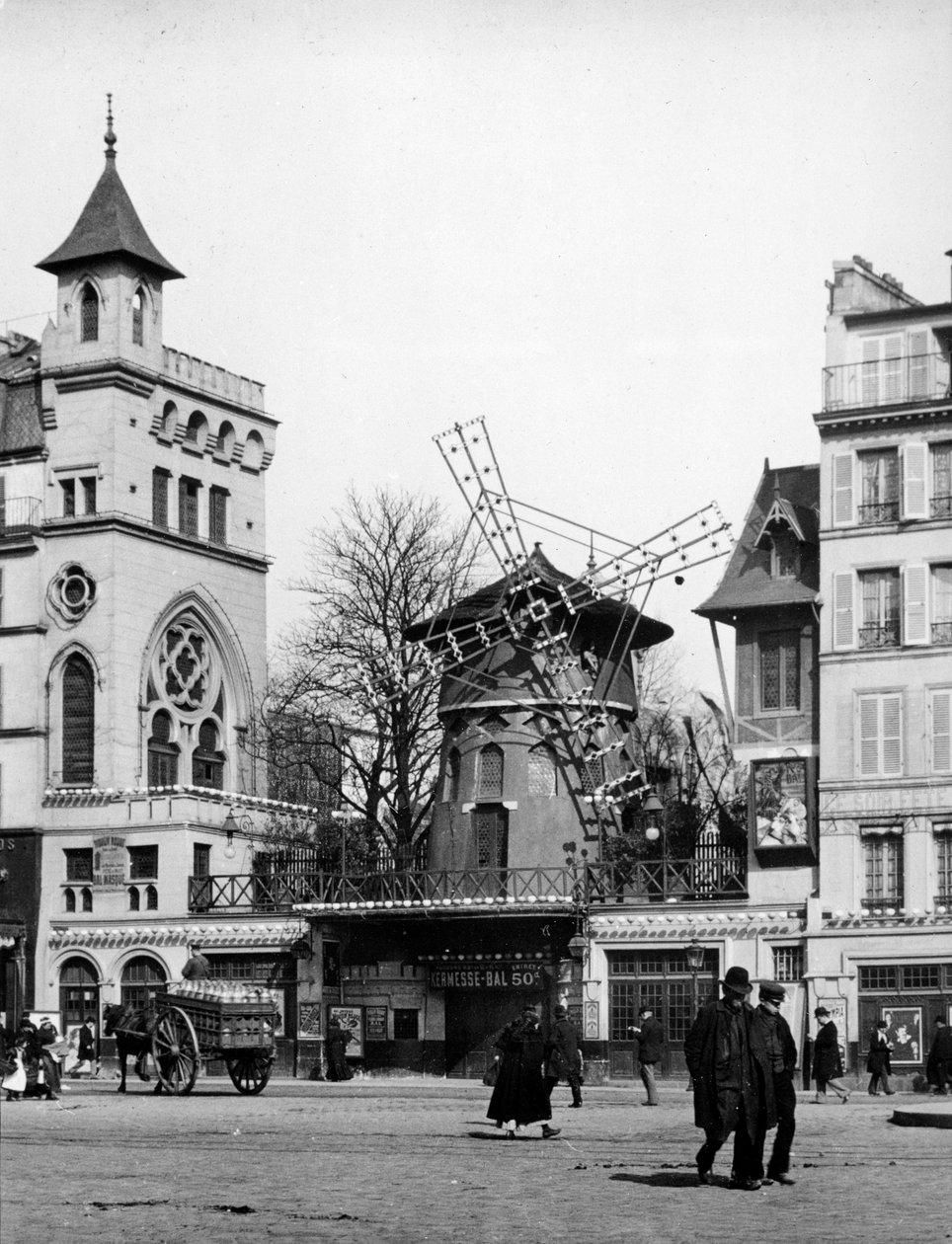 Pohled na Paříž: Moulin Rouge, čtvrť Montmartre od Unknown artist
