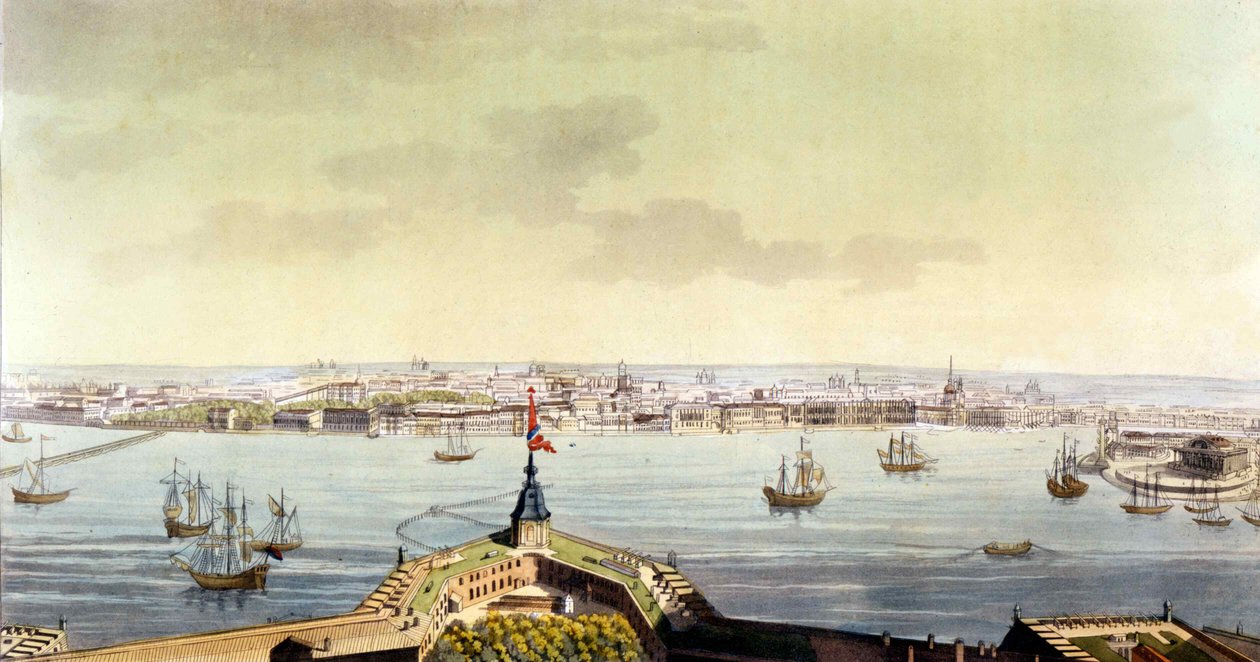 Pohled na Petrohrad - ve starém a moderním kostýmu J. Ferrario, ed. Milán od Unknown artist
