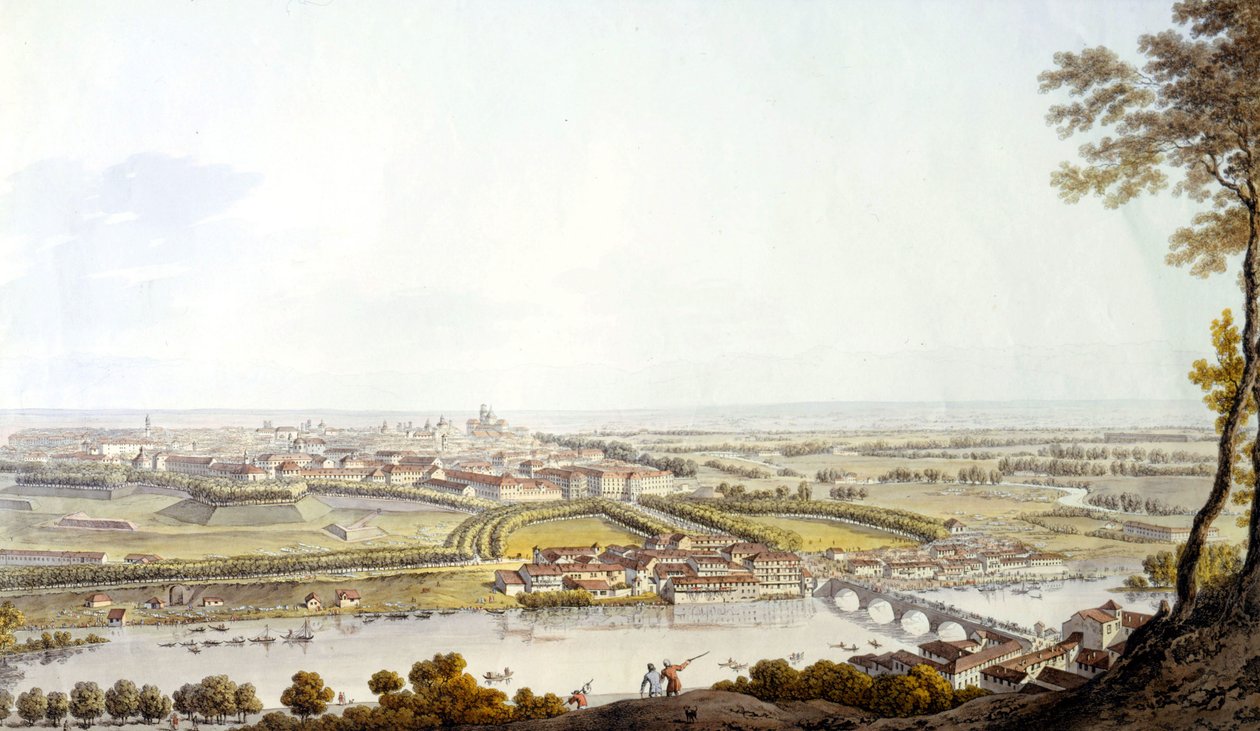 Pohled na Turín. Rytina 1810. od Unknown artist