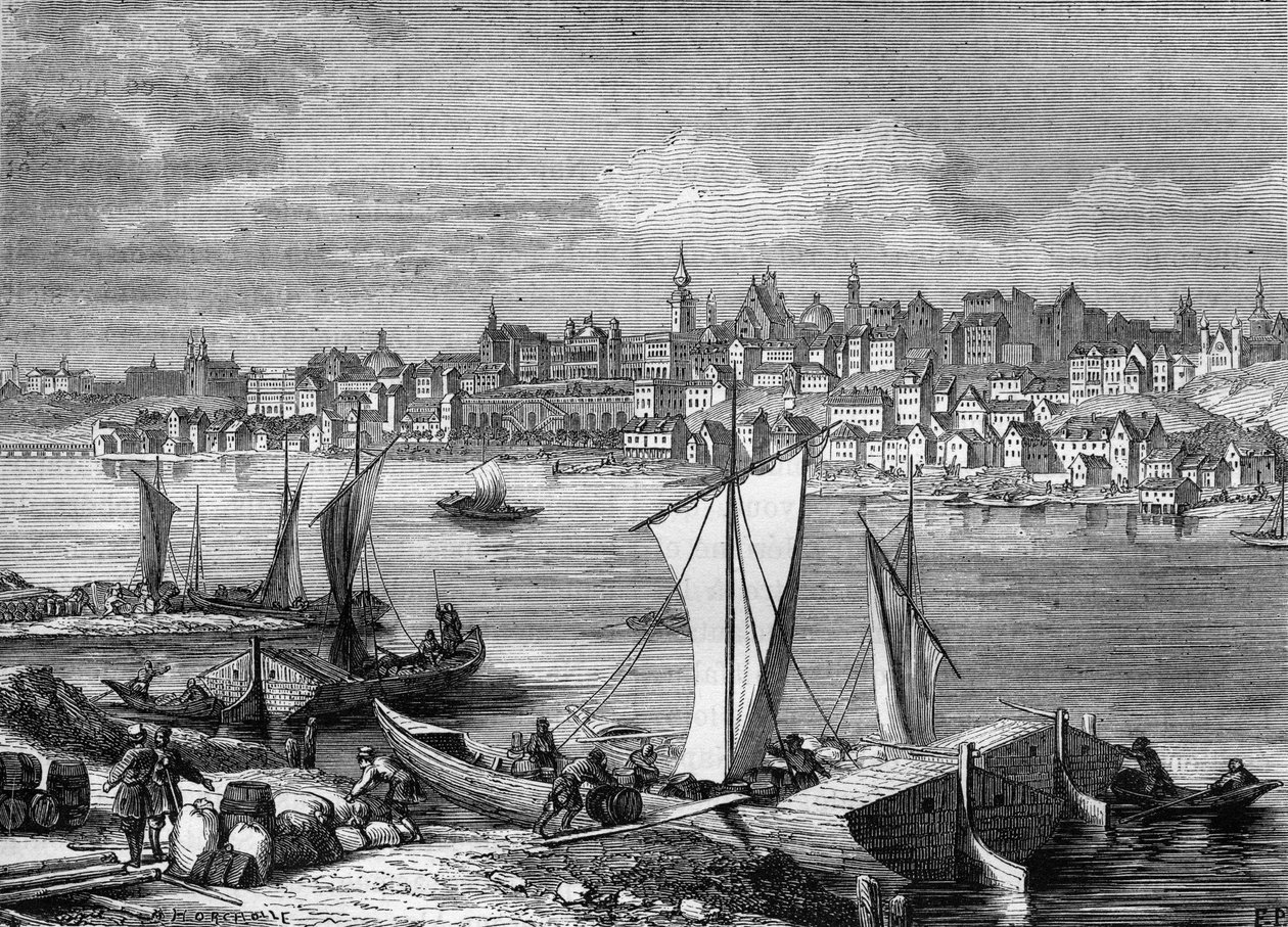 Pohled na město Varšava v Polsku v roce 1812. od Unknown artist