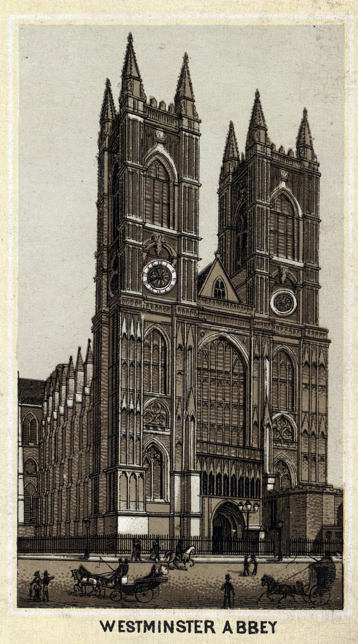 Pohled na Westminster Abbey, Londýn, Anglie. od Unknown artist