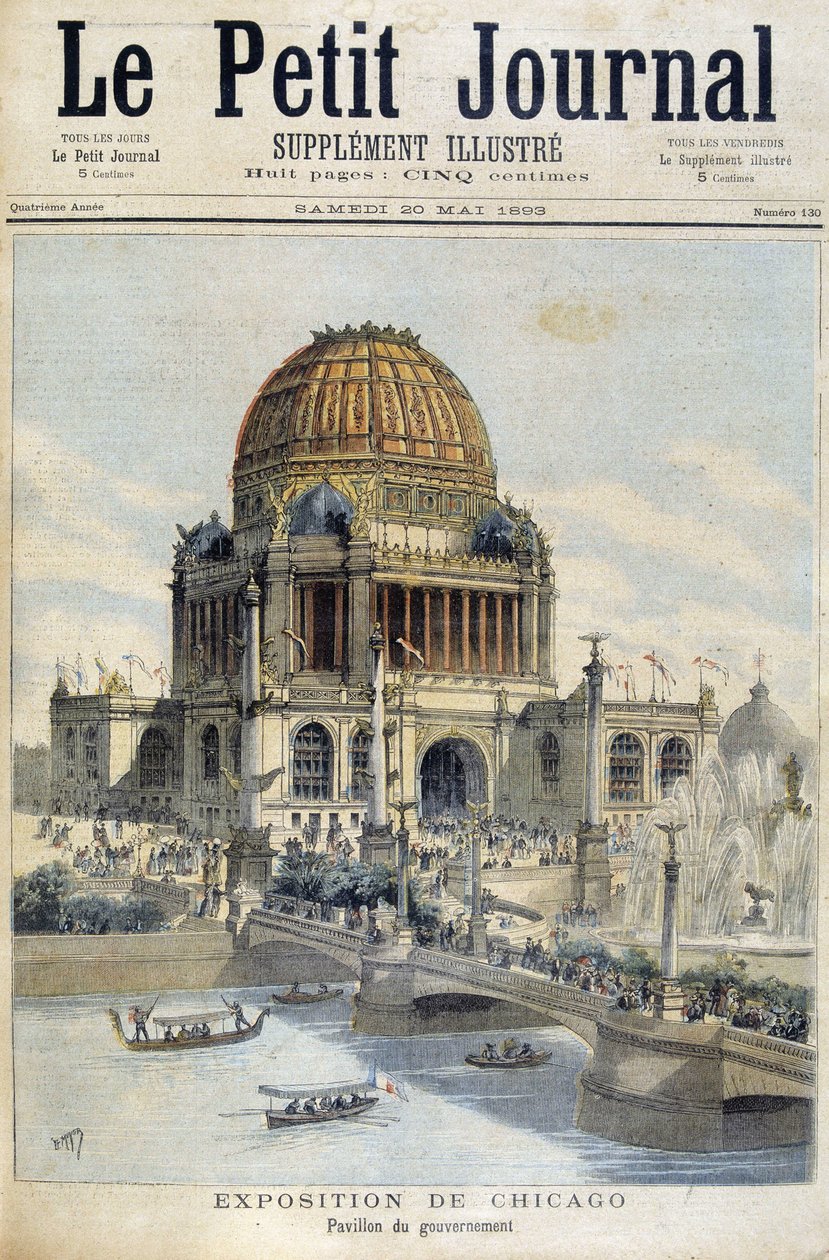 Pohled na výstavu v Chicagu: Vládní palác - v „“The Petity Journal““ od Unknown artist