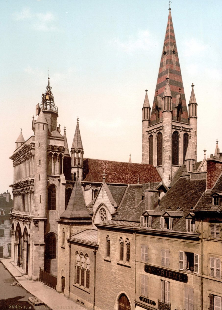 Pohled na kostel Notre Dame v Dijonu. Fotochrom v. 1890. od Unknown artist