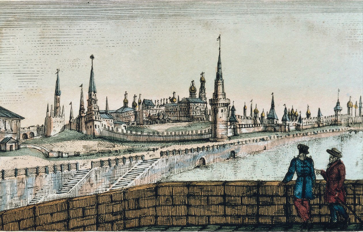 Pohled na Kreml v Moskvě, z "Cestování" od Edouarda de Montule od Unknown artist