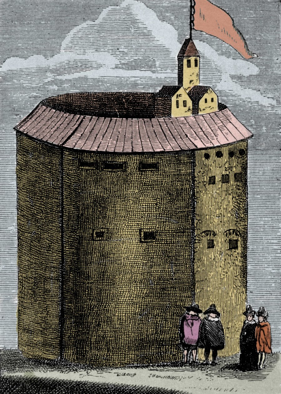 Pohled na londýnské divadlo Globe v době Williama Shakespeara (1564-1612). Rytina 19. století. od Unknown artist