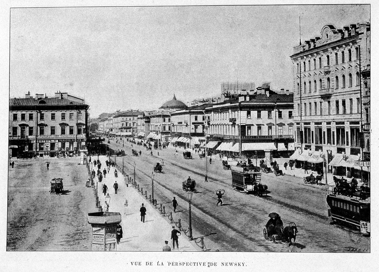 Pohled na Newsky Perspective. Petrohrad. od Unknown artist