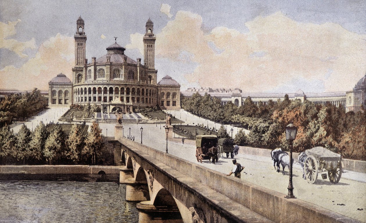 Pohled na Palais du Trocadero (Paříž) v roce 1898. od Unknown artist