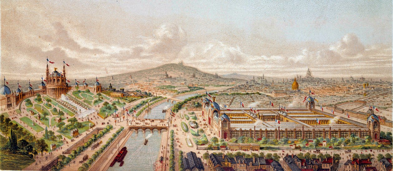 Pohled na Všeobecnou výstavu v Paříži v roce 1878 Rytina Paříže 19. století, B.N. od Unknown artist