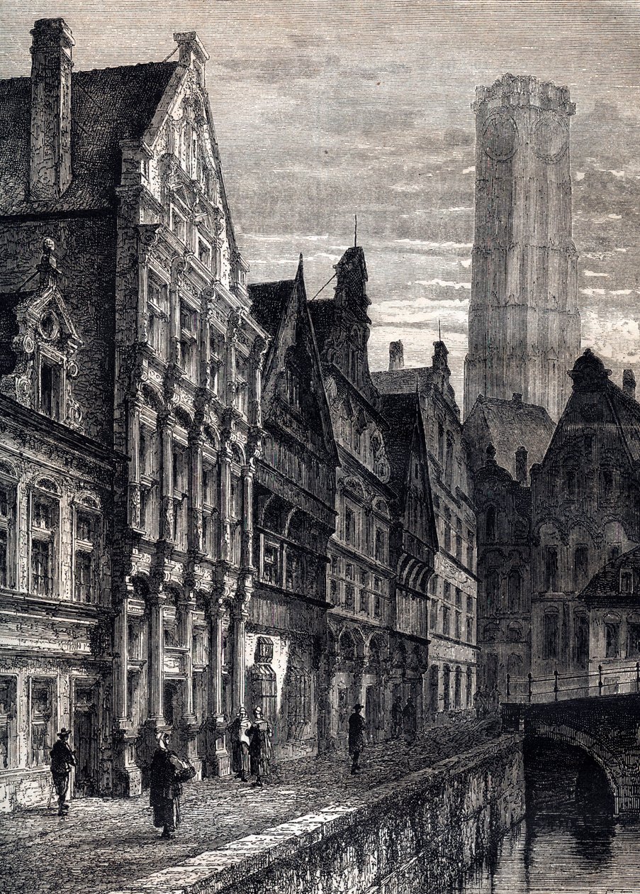 Pohled na město Mechelen v Belgii - Pohled na město Mechelen v Belgii - ca. 1867 od Unknown artist