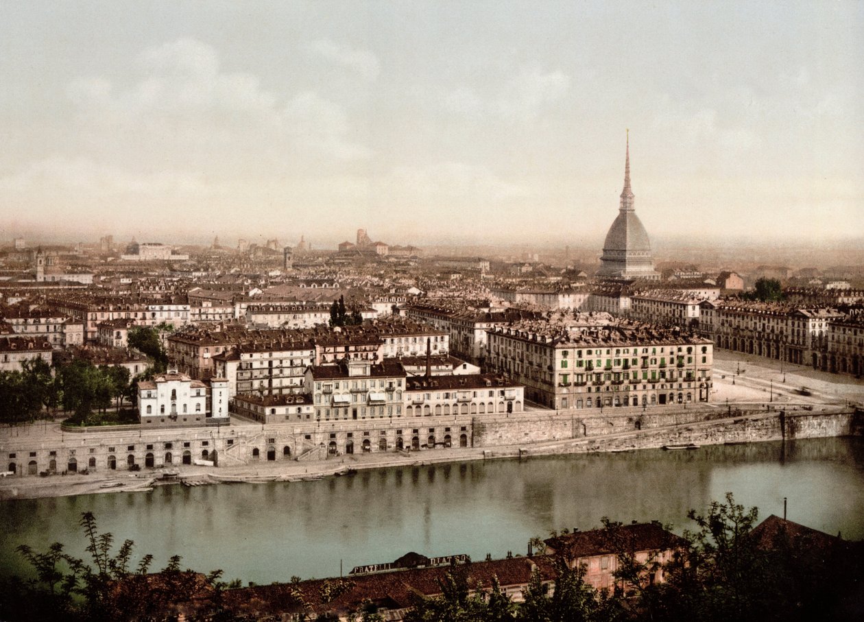 Pohled na město Turín (Torino) v Itálii v roce 1890 od Unknown artist