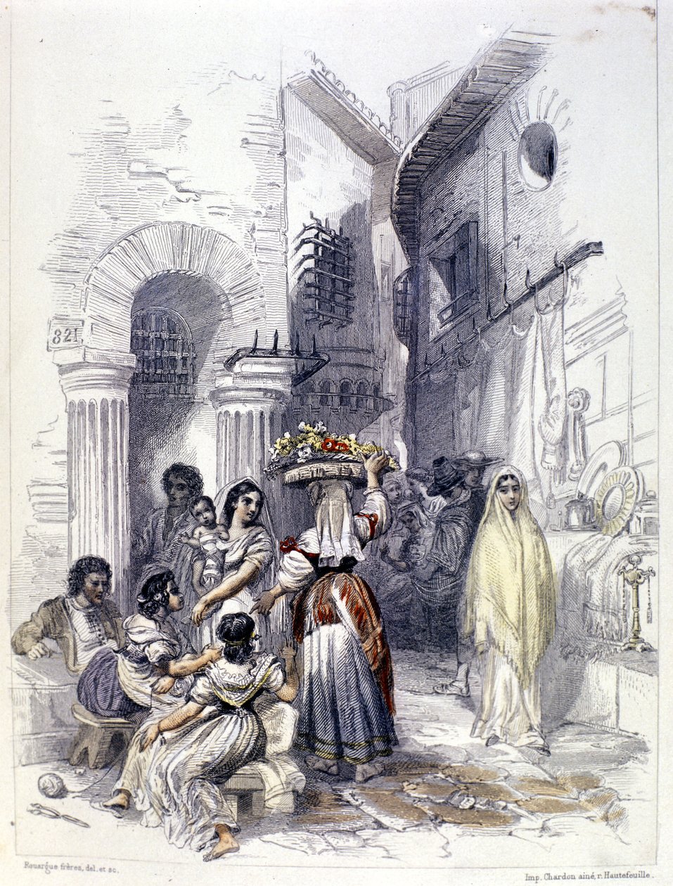 Pohled na ghetto v Římě v roce 1830. od Unknown artist