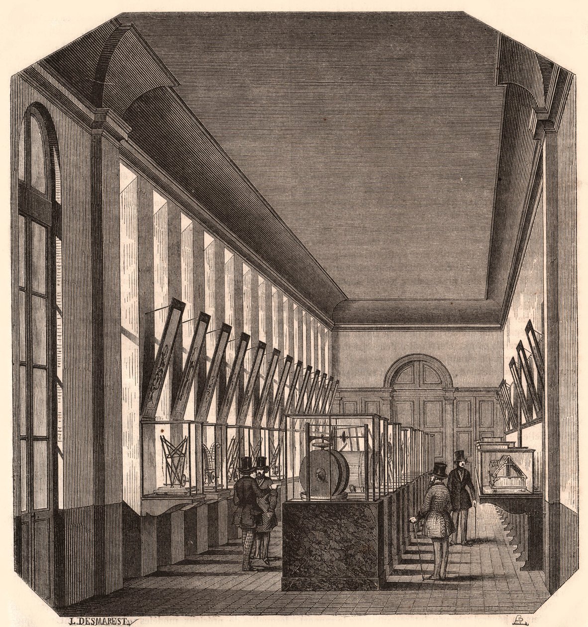 Pohled do interiéru Velké galerie na Královské konzervatoři umění a řemesel, Paříž, Francie od Unknown