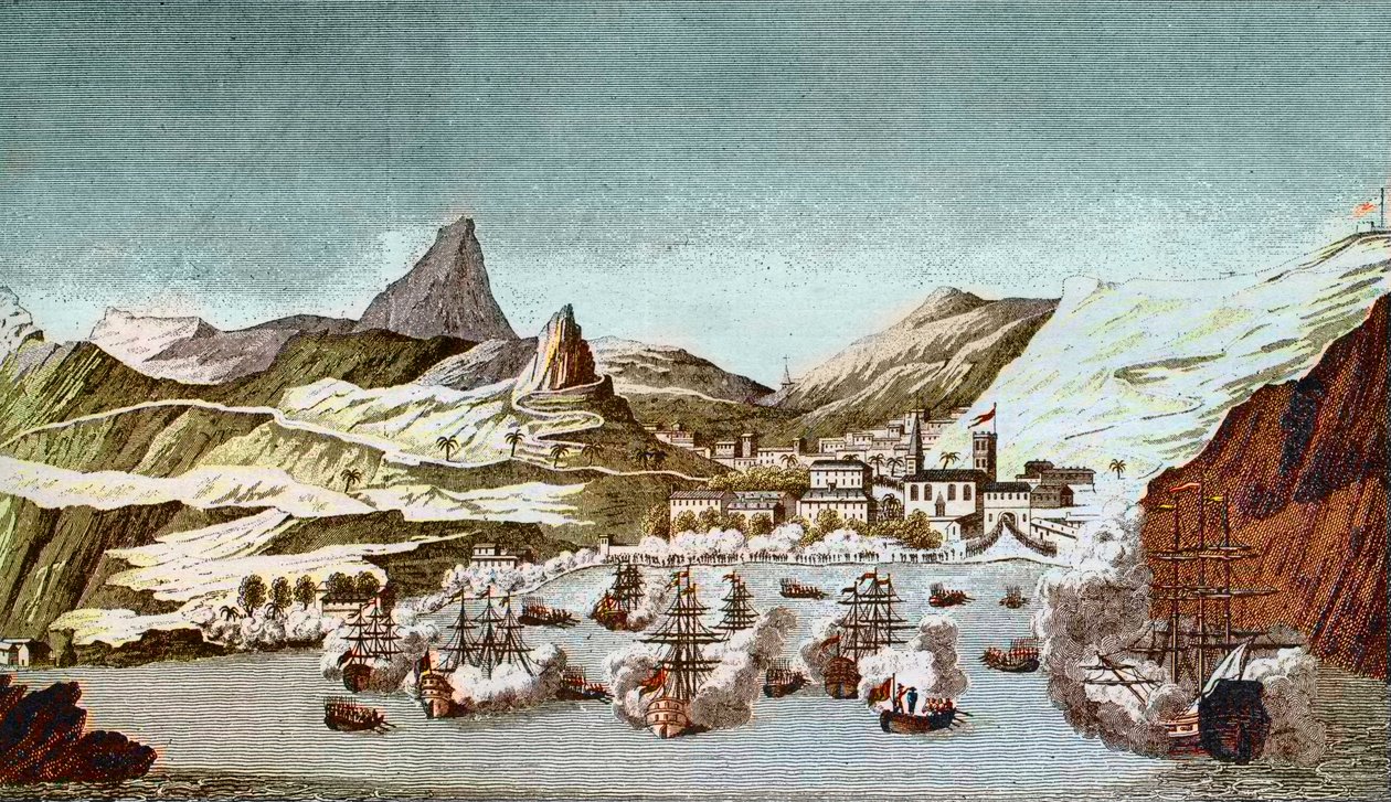 Pohled na ostrov Saint Helene (Pohled na ostrov Svatá Helena) Rytina z 19. století od Unknown artist