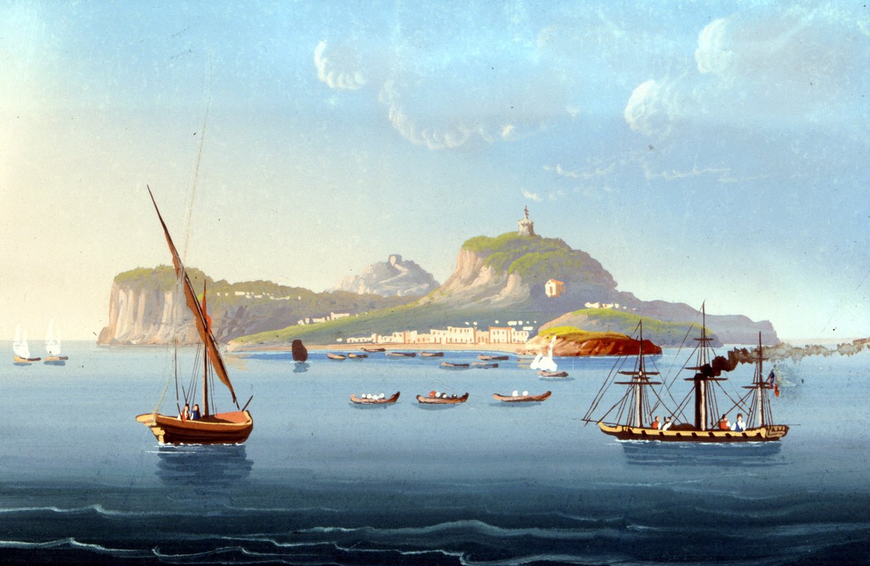 Pohled na ostrov Capri. 1830. Anonymní obraz od Unknown artist