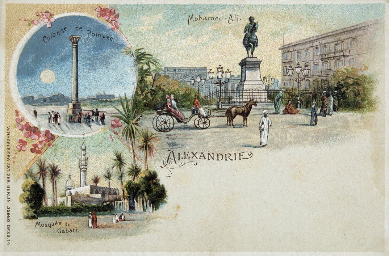 Pohledy na Alexandrii - pohlednice, konec 19. století od Unknown artist