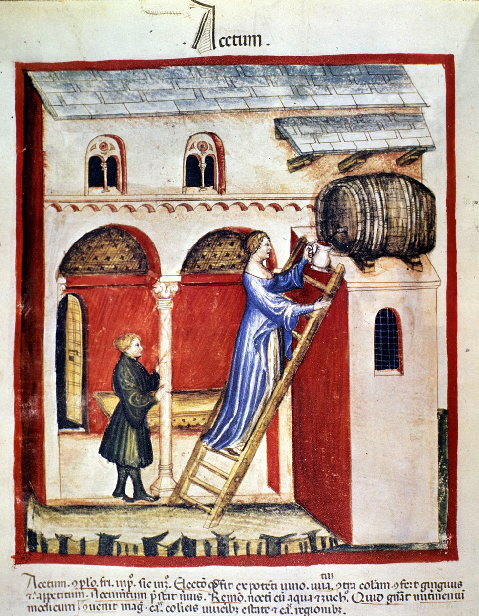 Výroba octa. Osvětlení z dojení medicíny a dietetiky „“Tacuinum sanitatis““ od Unknown artist