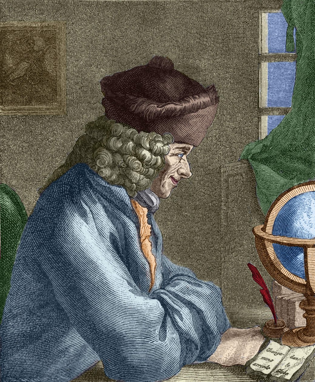 Voltaire (1694-1778) ve své kanceláři ve Vernay. od Unknown artist