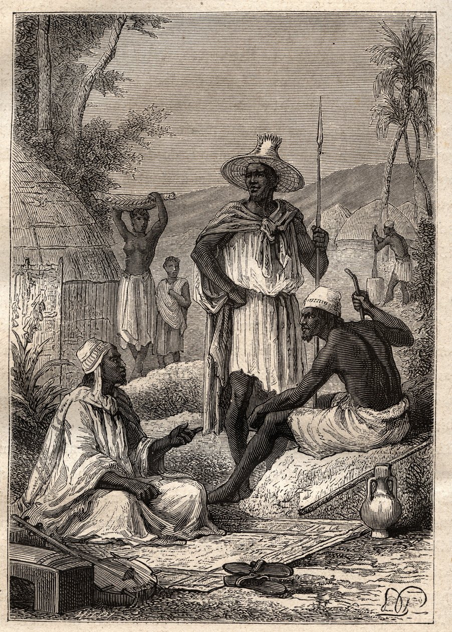 Plavba (1795) z parku Mungo (1771–1806) do Djoliby (Niger): domorodí obyvatelé Senegalu – ilustrace převzata z „“Velcí námořníci 18. století““ od Unknown artist