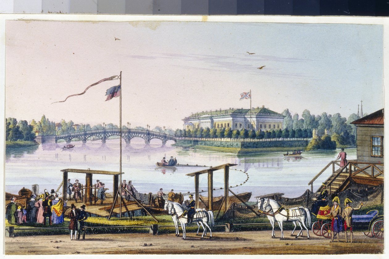 Pohled na palác na Kamenném ostrově v Petrohradě (Album Marie Taglioni od Unknown artist